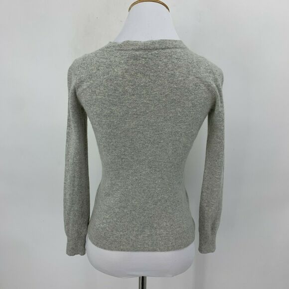 J. Crew Pear Knit Sweater Size XXS Wool Rabbit Hair Blend Gray Pullover Rib Trim - Picture 5 of 12